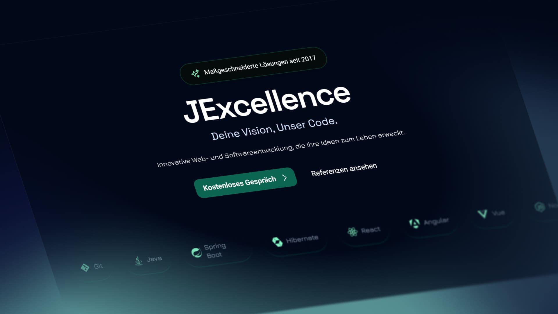 Mockup image of the Justin's agency site