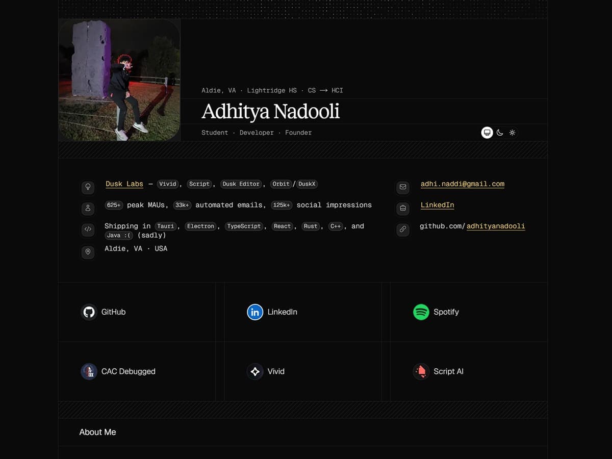 Adhitya Nadooli: Personal portfolio