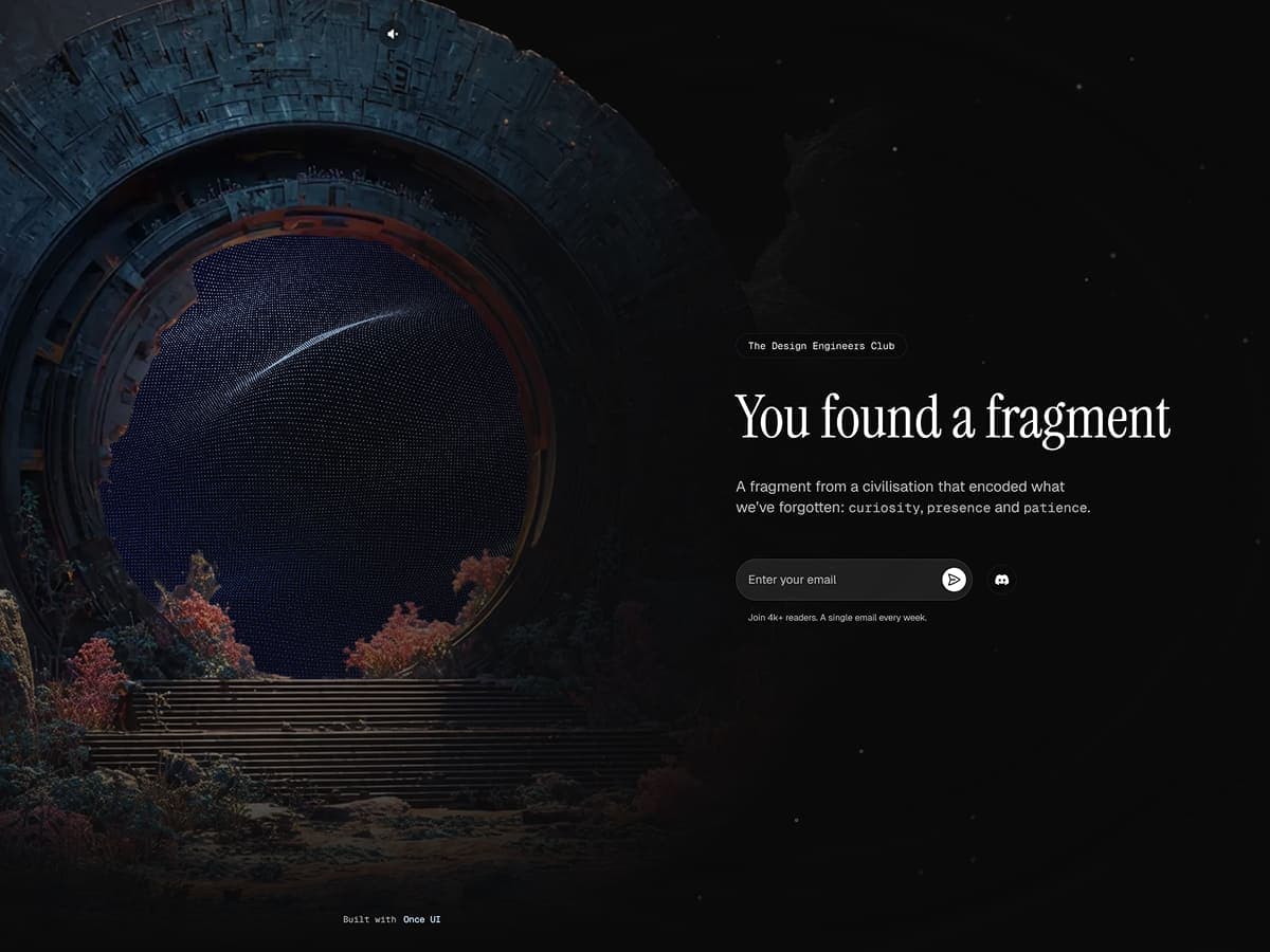Design Engineers Club: Community landing page