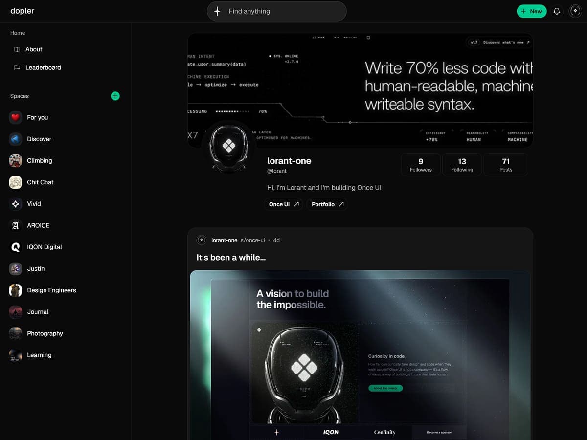 Dopler Hub: Community platform